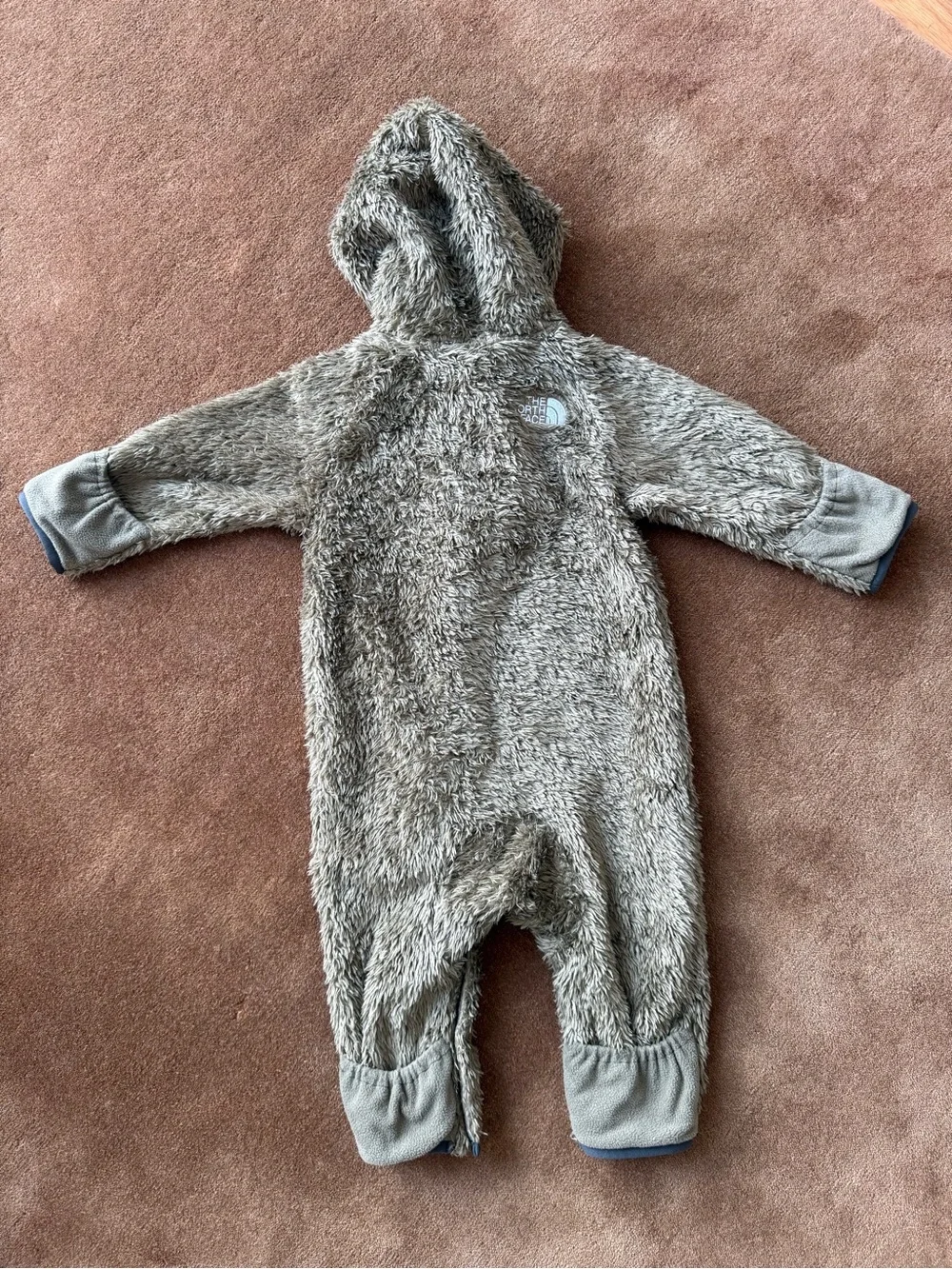 The North Face fleece faux fur baby snowsuit